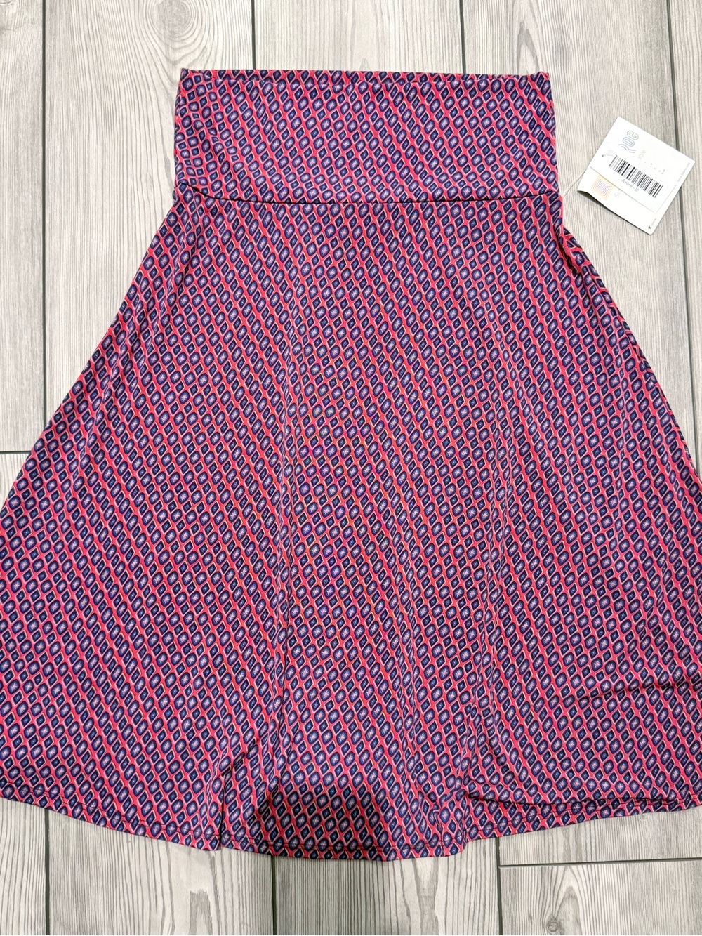 LuLaRoe Pink and Blue Circle Skater Skirt